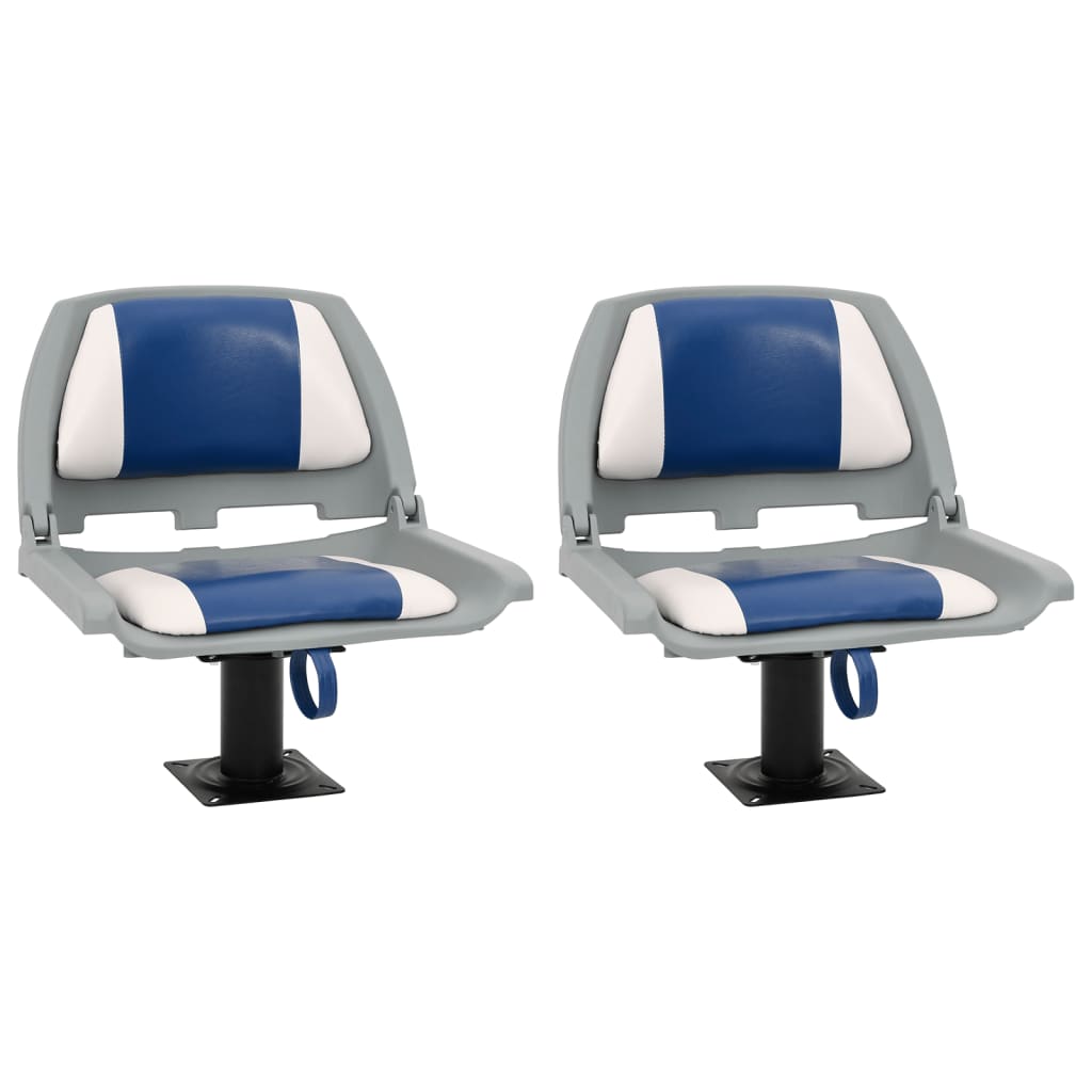Vidaxl 4-piece boat seat set Foldable 48x51x41 cm blue and white