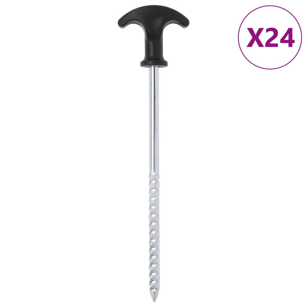 VidaXL tent pegs 24 sts Ø7 mm 20 cm galvanized steel