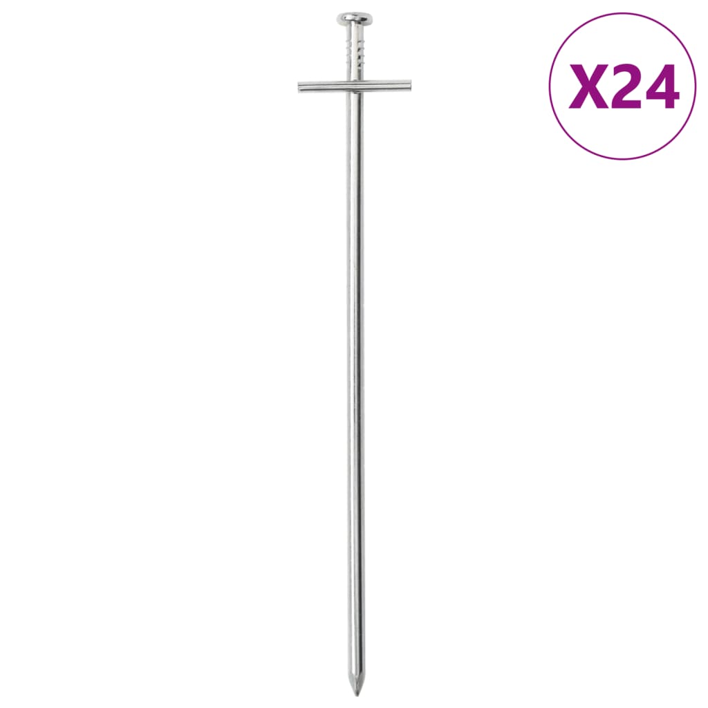 VidaXL tent pegs 24 st Ø6 mm 23 cm galvanized steel