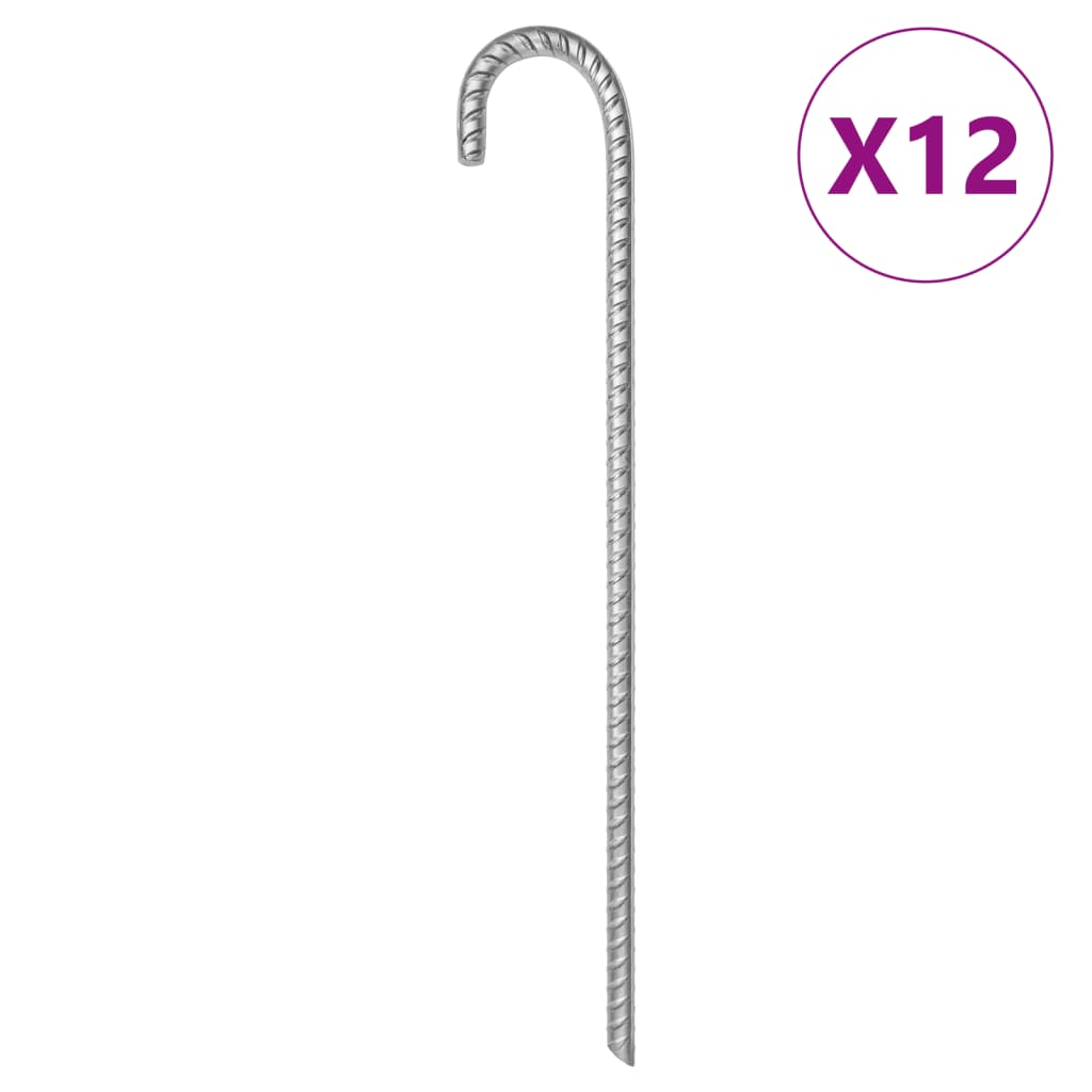 VidaXL tent pegs 12 st Ø12 mm 41.5 cm galvanized steel