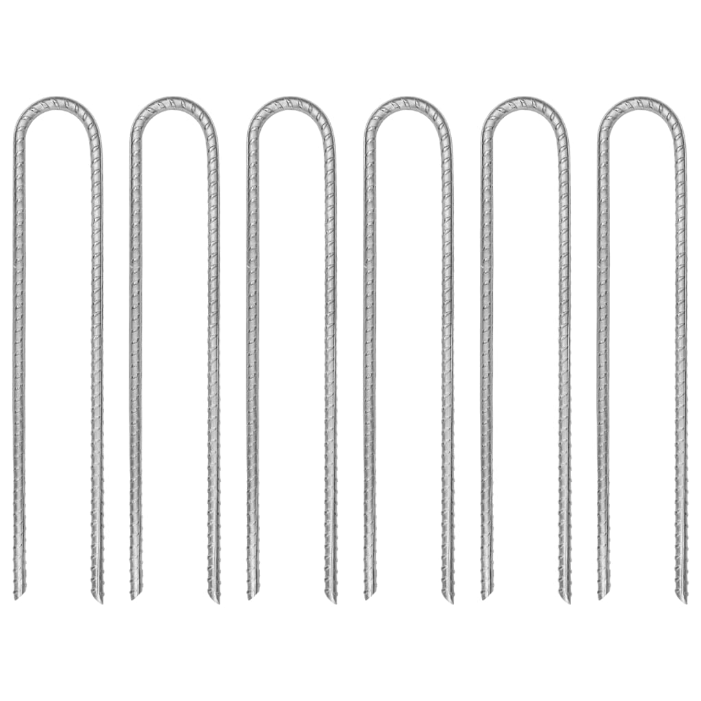 Vidaxl tent hairing 6 pcs u-shaped Ø7 mm 30 cm galvanized steel