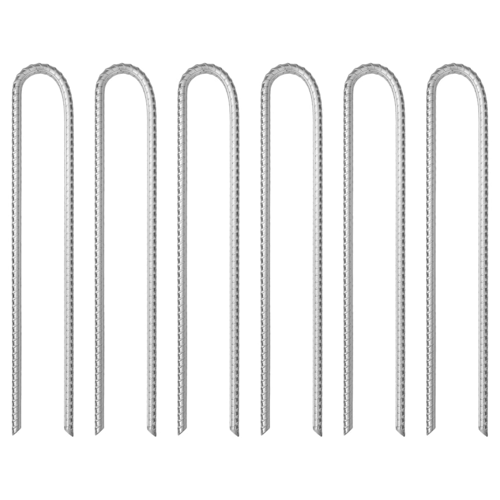 Vidaxl tent hairing 6 pcs u-shaped Ø10 mm 37 cm galvanized steel