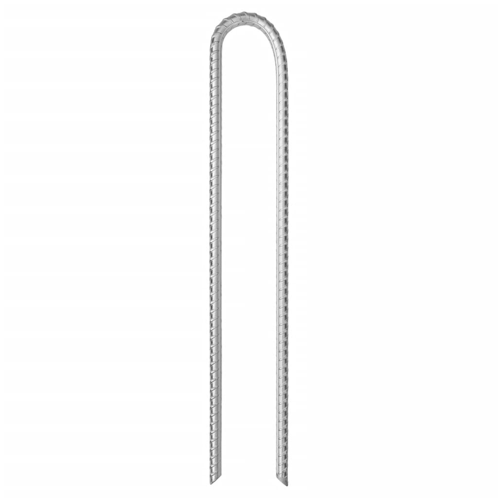 Vidaxl tent hairing 6 pcs u-shaped Ø10 mm 37 cm galvanized steel