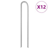 Vidaxl tent hairing 12 pcs U-shaped Ø10 mm 37 cm galvanized steel
