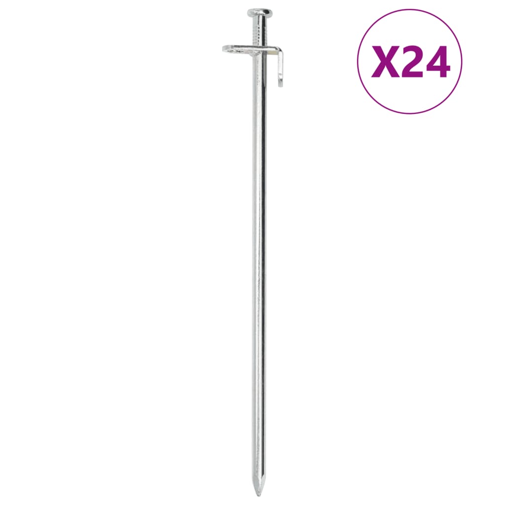 VidaXL tent pegs 24 st 8 mm 30 cm galvanized steel
