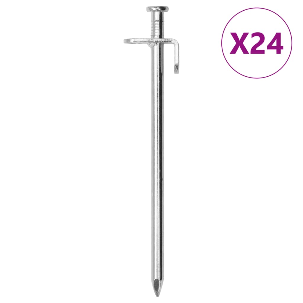 Vidaxl tent hairing 24 st 8 mm 19.5 cm galvanized steel