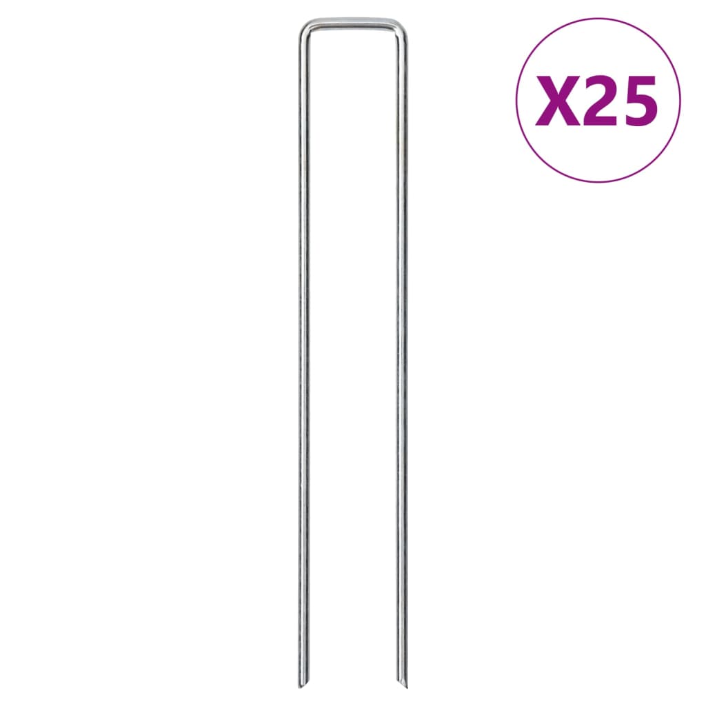 Vidaxx estacas de suelo 25 piezas en forma de U 20x4 cm acero galvanizado