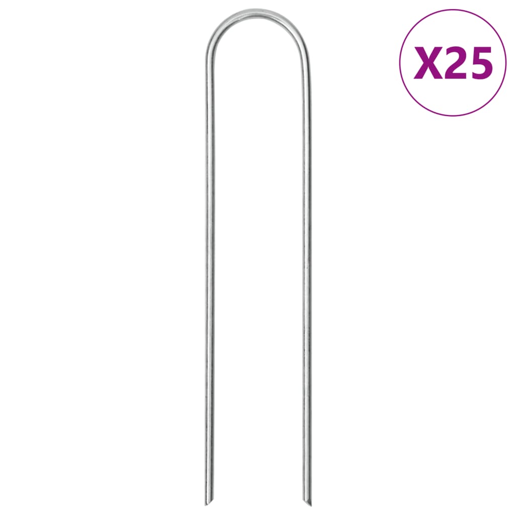 Vidaxx колчета за земя 25 бр u-образни 15x3,5 см поцинкована стомана