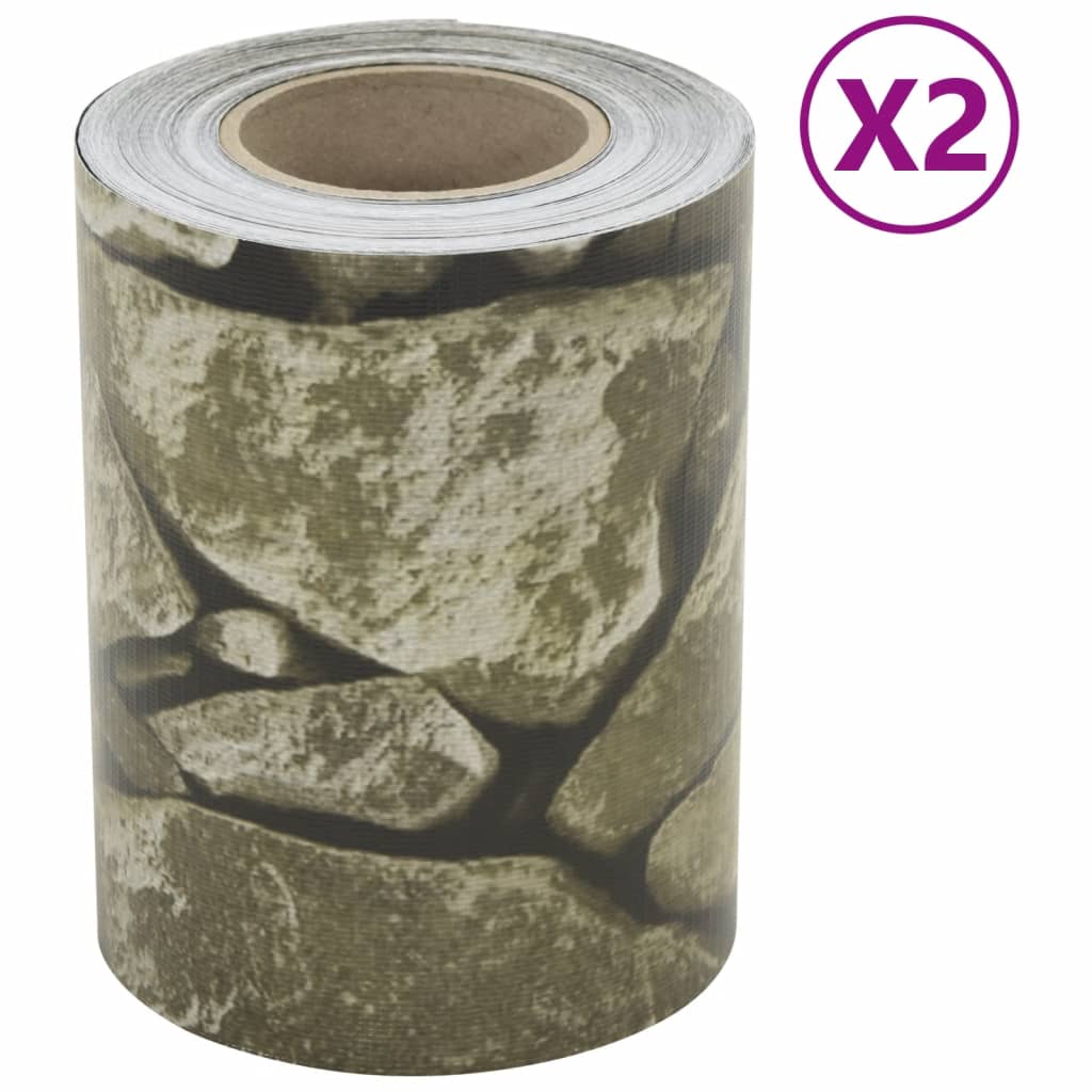 Vidaxl Garden Screen 2 St Stone Vzorek 35x0,19 m PVC šedá