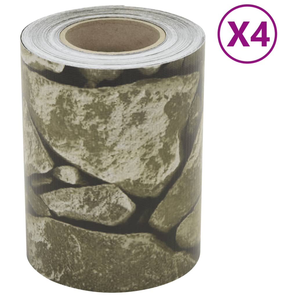 Vidaxl Garden Screen 4 kamenný vzor 35x0,19 m PVC šedá