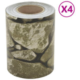 Vidaxl Garden Screen 4 kamenný vzor 35x0,19 m PVC šedá