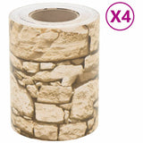 VidaXL Garden screen 4 St Coarse Stone Pattern 35x0.19 m PVC Gray