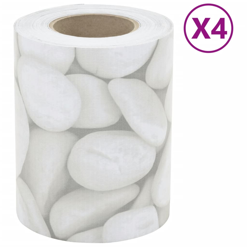 Vidaxl Garden Screen 4 PCS MARMER štěrkový vzor 35x0,19 m PVC šedá