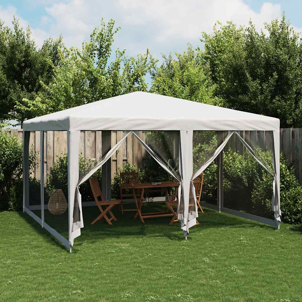 Vidaxl Party tent with 8 mesh side walls 4x4 m hdpe white