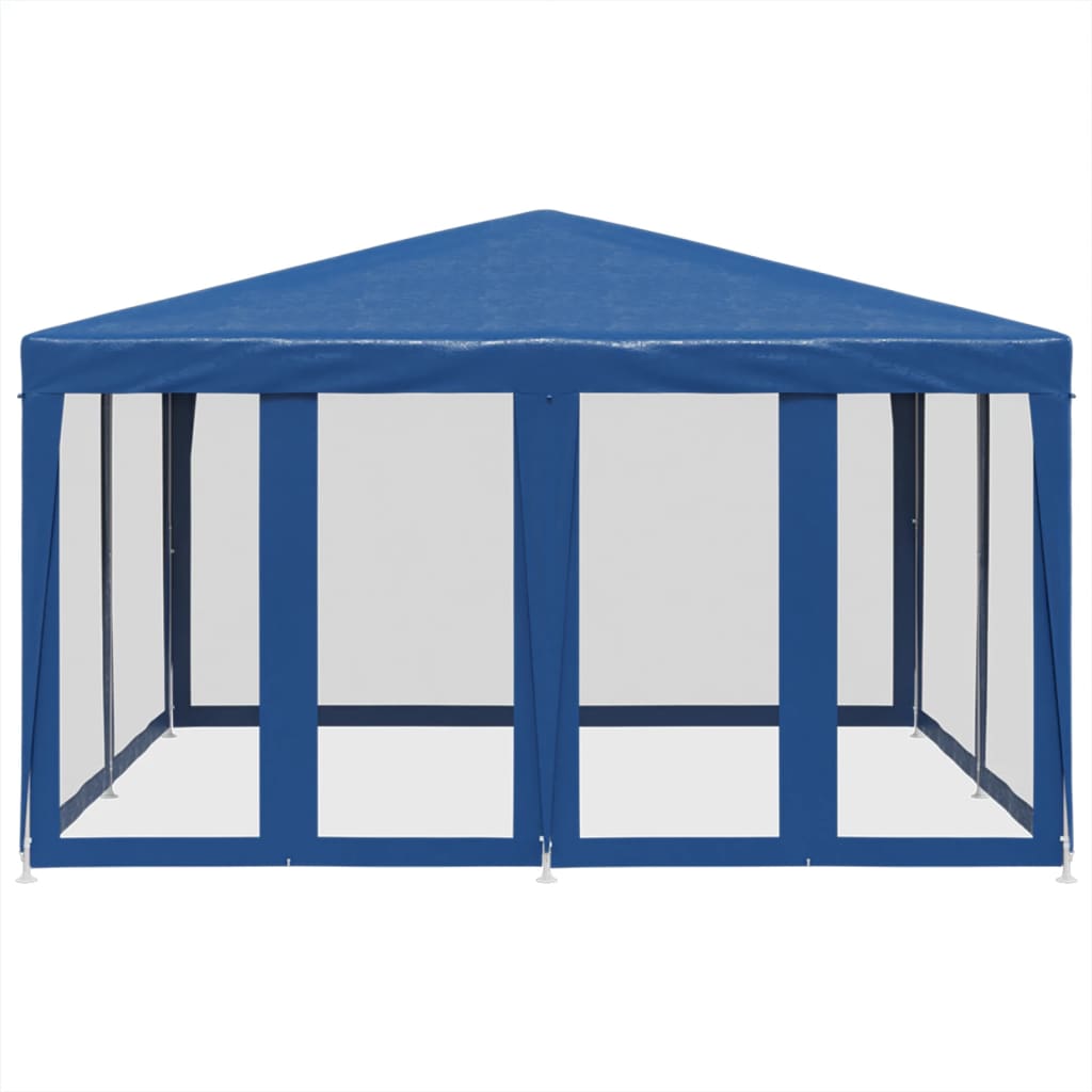 Vidaxl -Partyzelt mit 8 -Mesh -Seitenwänden 4x4 M HDPE Blau