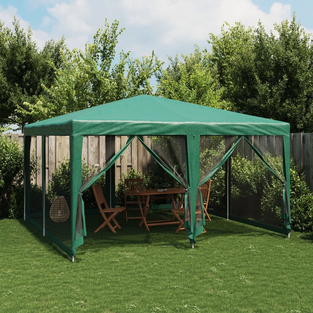 Vidaxl Party tent with 8 mesh side walls 4x4 m HDPE Green