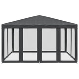 Vidaxl Partei Zelt mat 8 Mesh Säit Maueren 4x4 m hdpe Anthracite -Colored