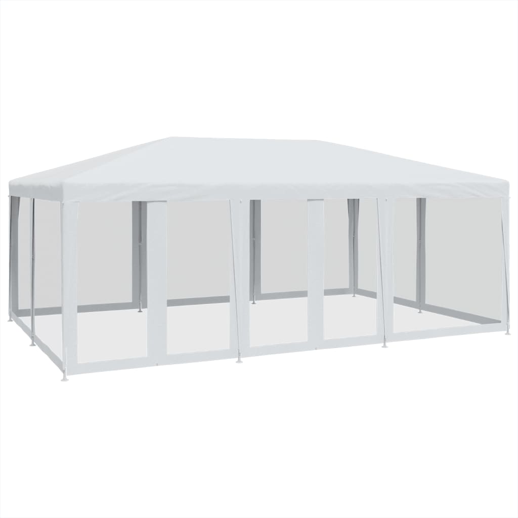 Vidaxl Party tent with 10 mesh side walls 6x4 m HDPE white
