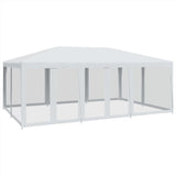 Vidaxl Party tent with 10 mesh side walls 6x4 m HDPE white