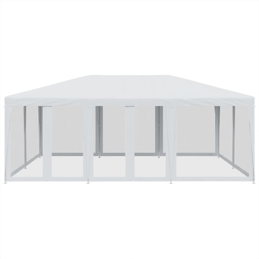 Vidaxl Party tent with 10 mesh side walls 6x4 m HDPE white