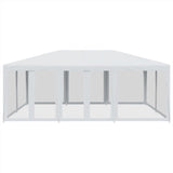 Vidaxl Party tent with 10 mesh side walls 6x4 m HDPE white