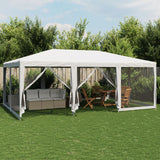 Vidaxl Party tent with 10 mesh side walls 6x4 m HDPE white