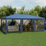 Vidaxl Party tent with 10 mesh side walls 6x4 m hdpe blue