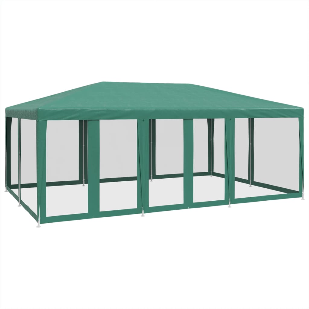 Vidaxl Party tent with 10 mesh side walls 6x4 m hdpe green