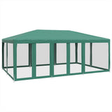 Vidaxl Party tent with 10 mesh side walls 6x4 m hdpe green