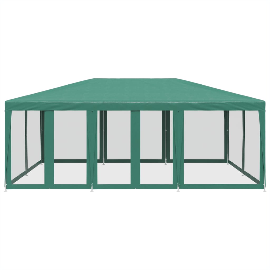 Vidaxl Party tent with 10 mesh side walls 6x4 m hdpe green