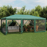 Vidaxl Party tent with 10 mesh side walls 6x4 m hdpe green