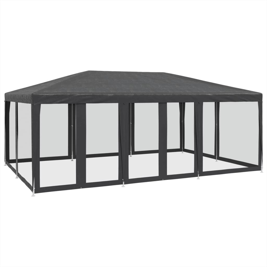 Vidaxl Party tent with 10 mesh side walls 6x4 m hdpe anthracite -colored