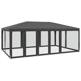 Vidaxl Party tent with 10 mesh side walls 6x4 m hdpe anthracite -colored