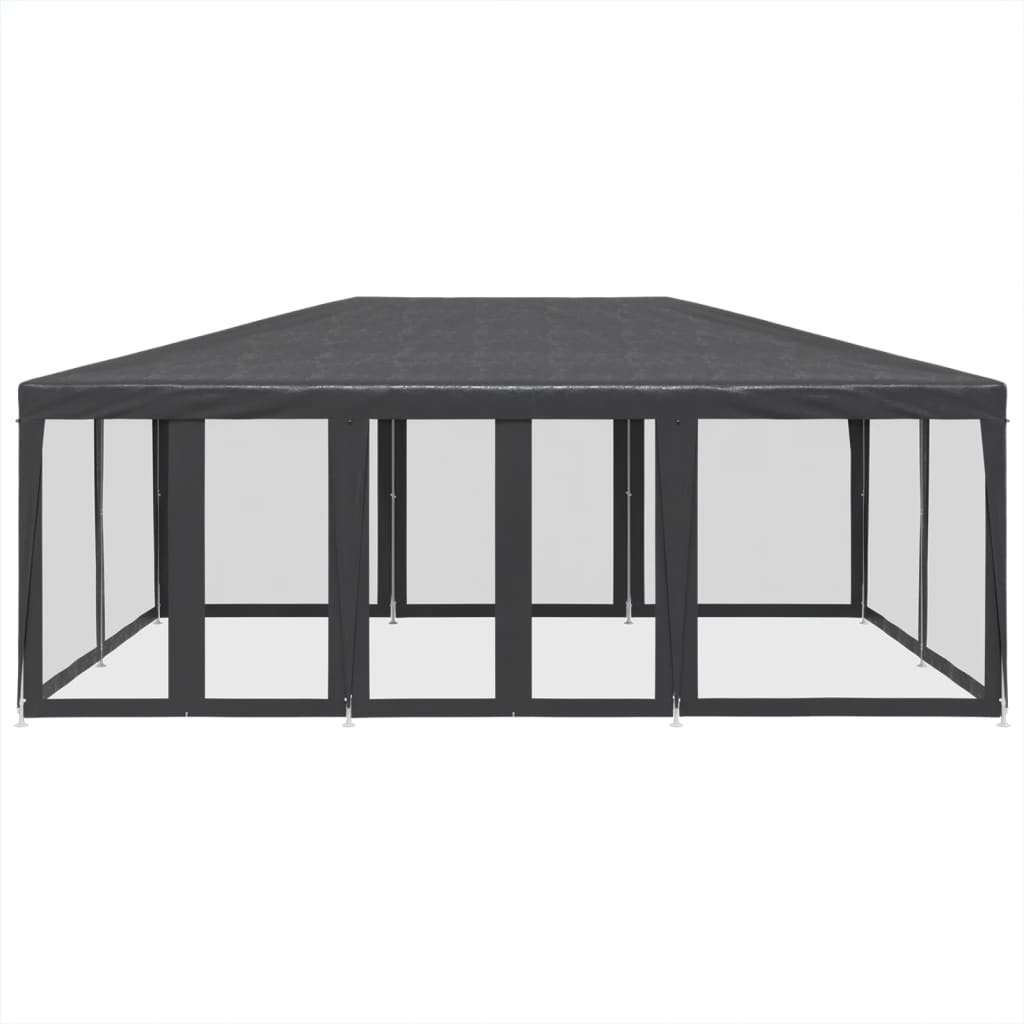 Vidaxl Party tent with 10 mesh side walls 6x4 m hdpe anthracite -colored
