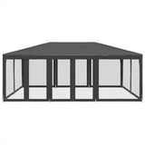 Vidaxl Party tent with 10 mesh side walls 6x4 m hdpe anthracite -colored