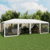 Vidaxl Party tent with 12 mesh side walls 8x4 m hdpe white