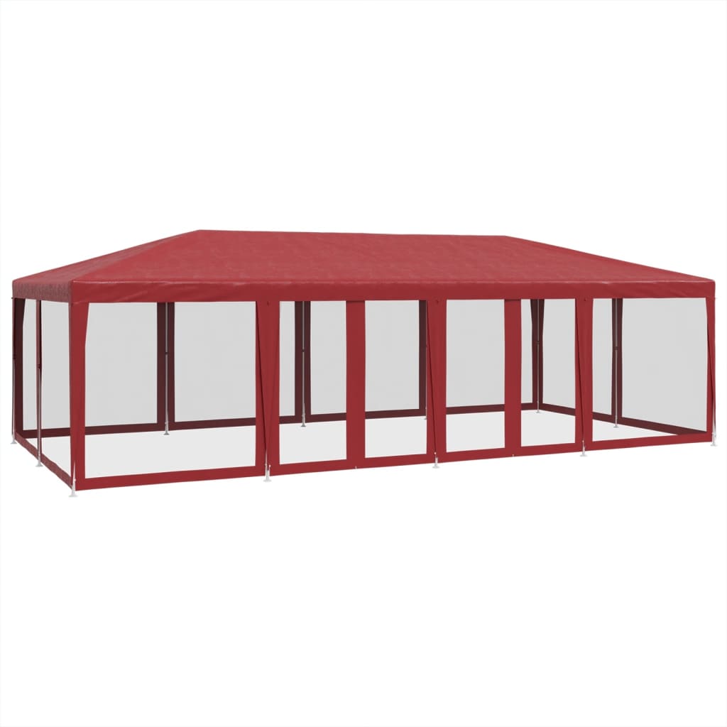 Vidaxl Party Stan s 12 bočními stěnami oka 8x4 m HDPE červená