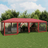 Vidaxl Party Stan s 12 bočními stěnami oka 8x4 m HDPE červená