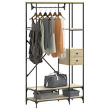 Vidaxl clothes rack with shelves processed wood Sonoma oak -colored