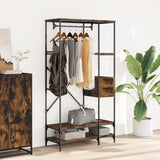 Vidaxl Clothing rack with shelves processed wood Smoked oak -colored