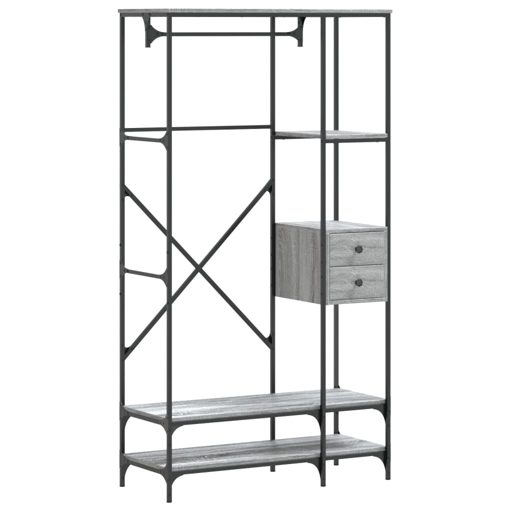 Vidaxl Clothing rack with shelves processed wood gray Sonoma oak colored