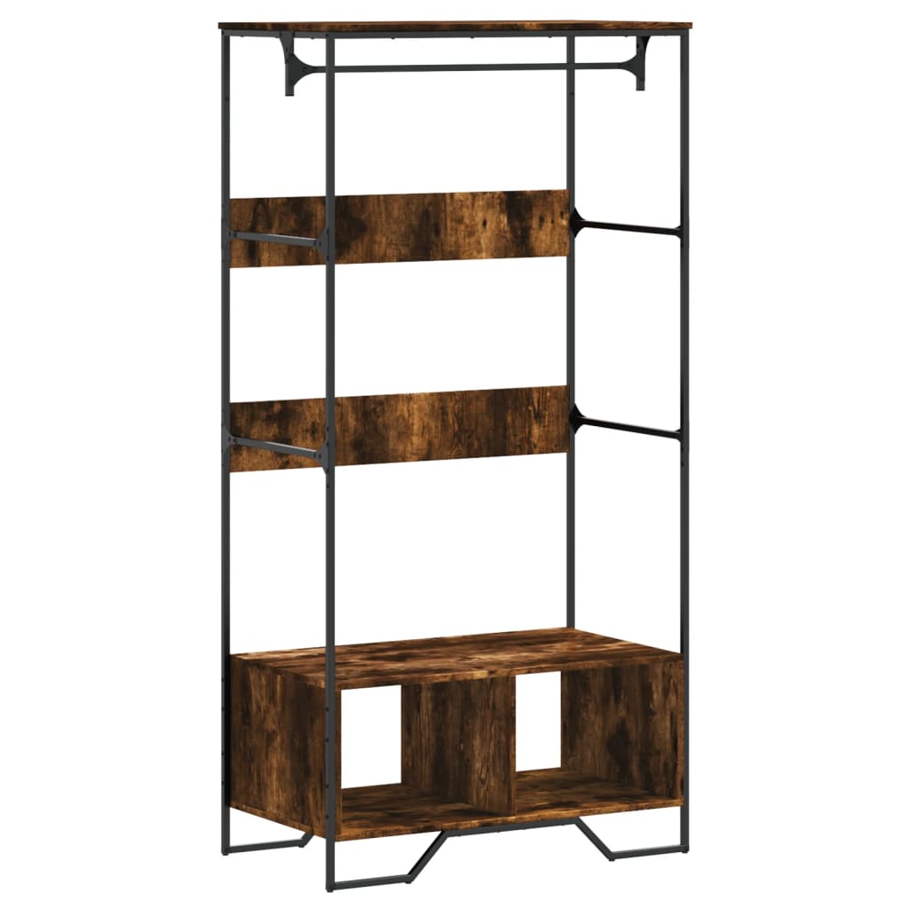 Vidaxl Wardrobe 90x50x180 cm Properted Wood Smoked Oak colored