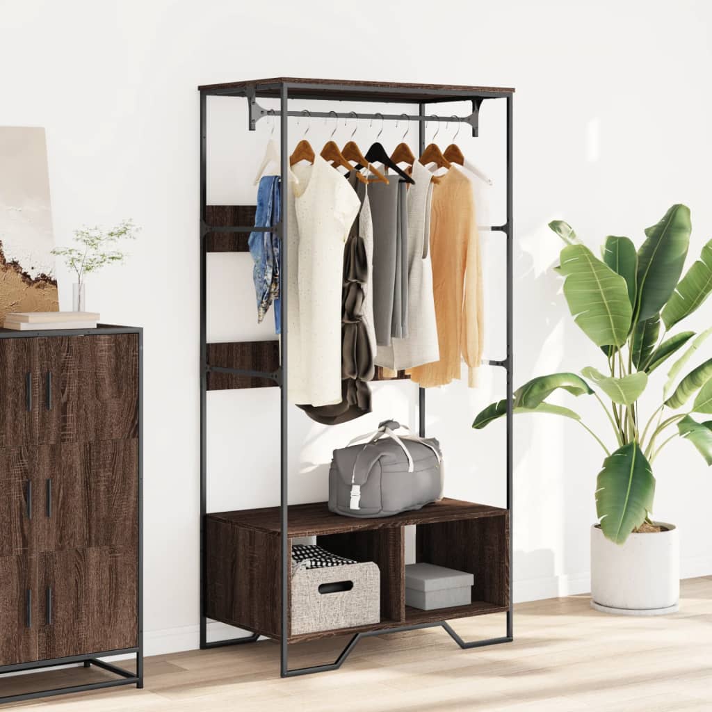 Vidaxl Wardrobe 90x50X180 cm řezaný dřevo hnědý dub