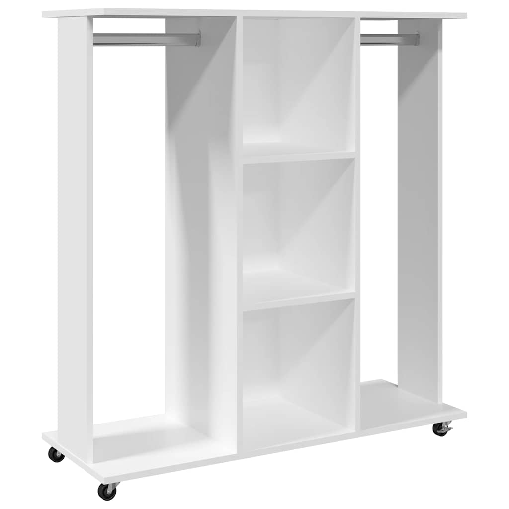 Vidaxl Wardrobe with wheels 102x38x110 cm Processed Wood White