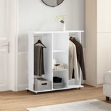 Vidaxl Wardrobe with wheels 102x38x110 cm Processed Wood White