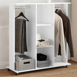 Vidaxl Wardrobe with wheels 102x38x110 cm Processed Wood White