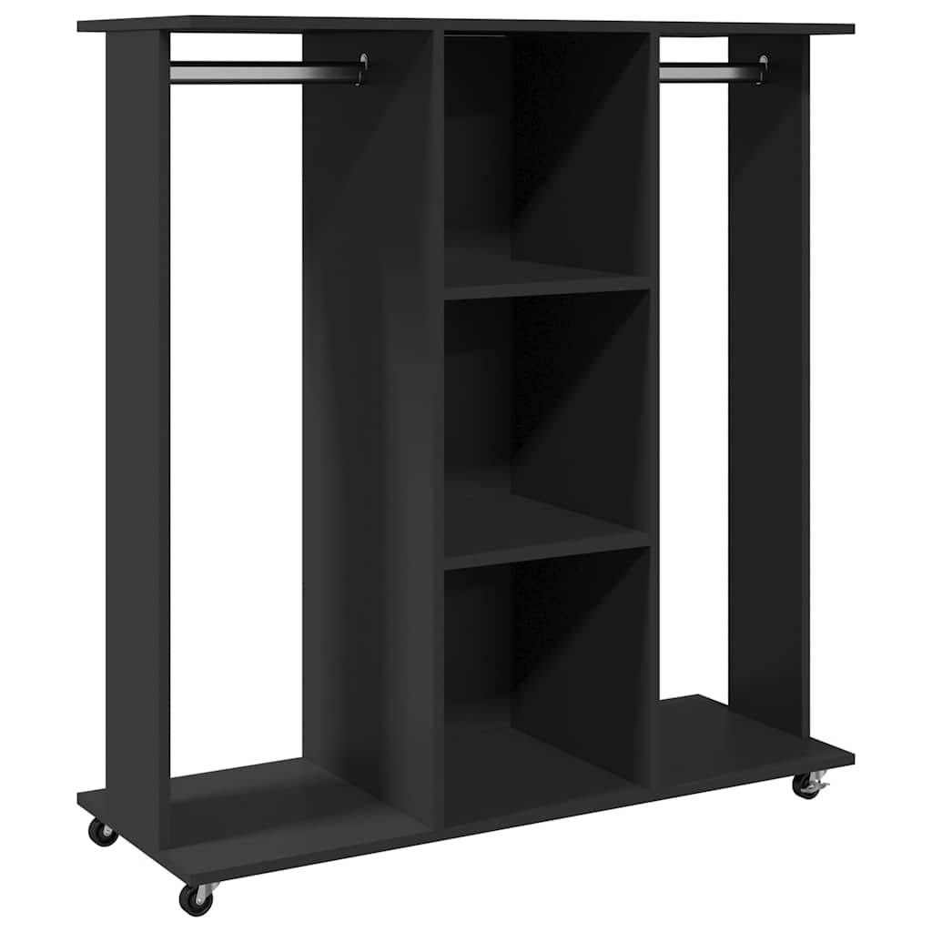 Vidaxl Wardrobe with wheels 102x38x110 cm Properted Wood Black