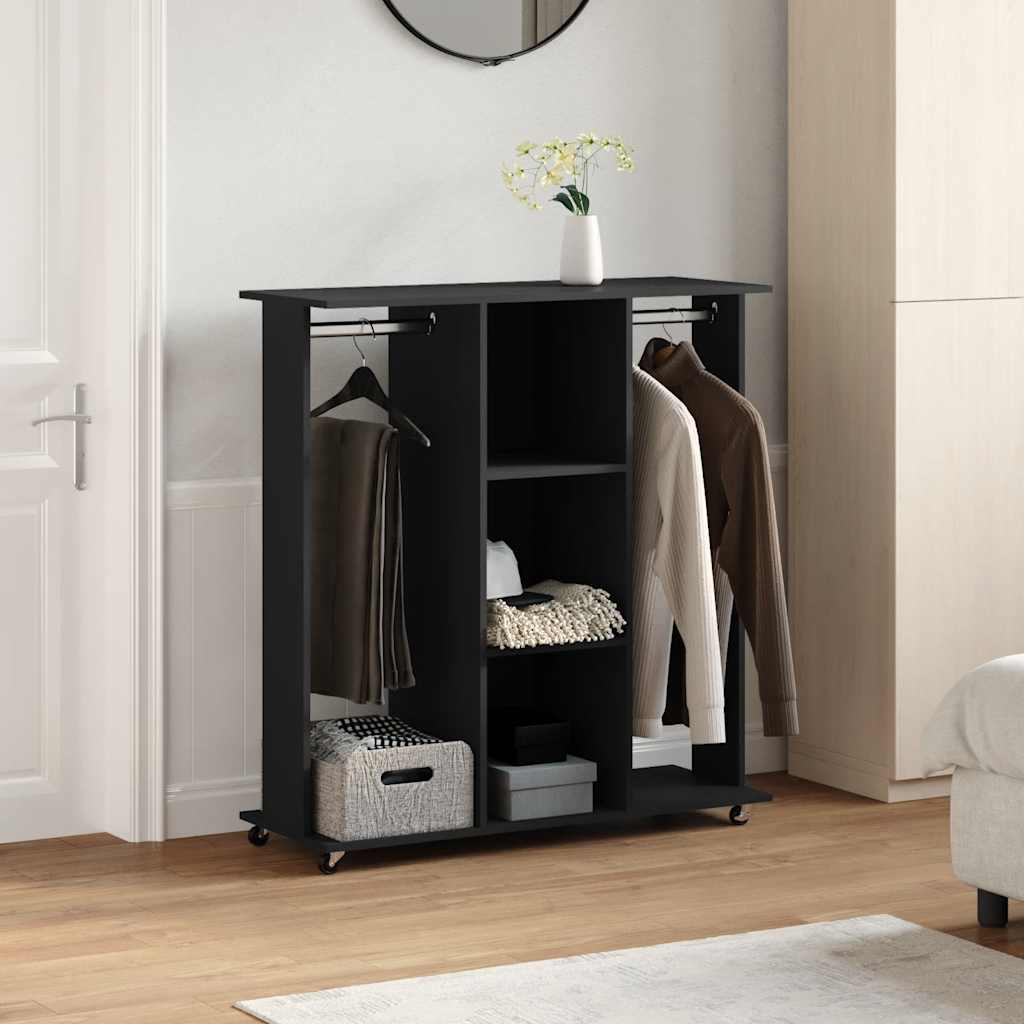 Vidaxl Wardrobe with wheels 102x38x110 cm Properted Wood Black