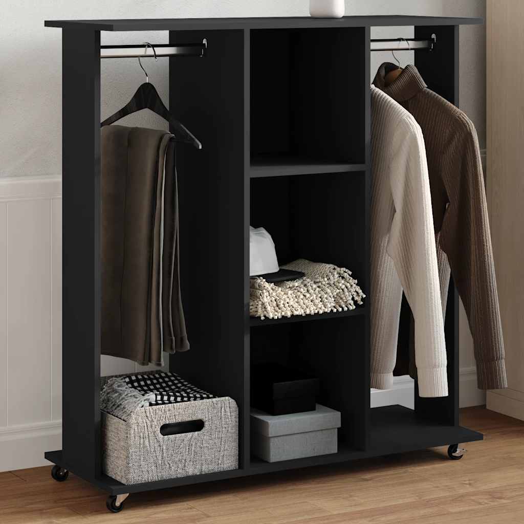 Vidaxl Wardrobe with wheels 102x38x110 cm Properted Wood Black
