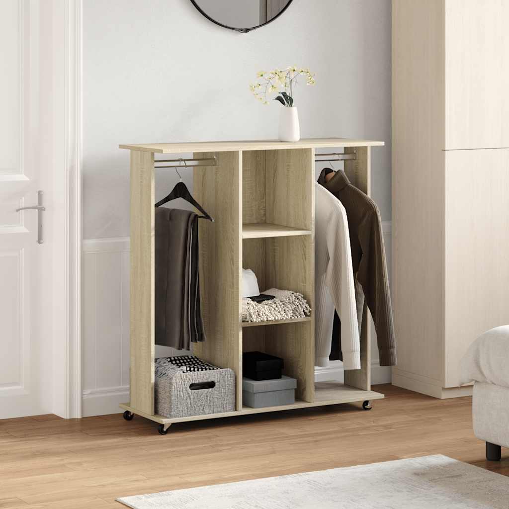 Vidaxl Wardrobe with wheels 102x38x110 cm Properted wood Sonoma Oak